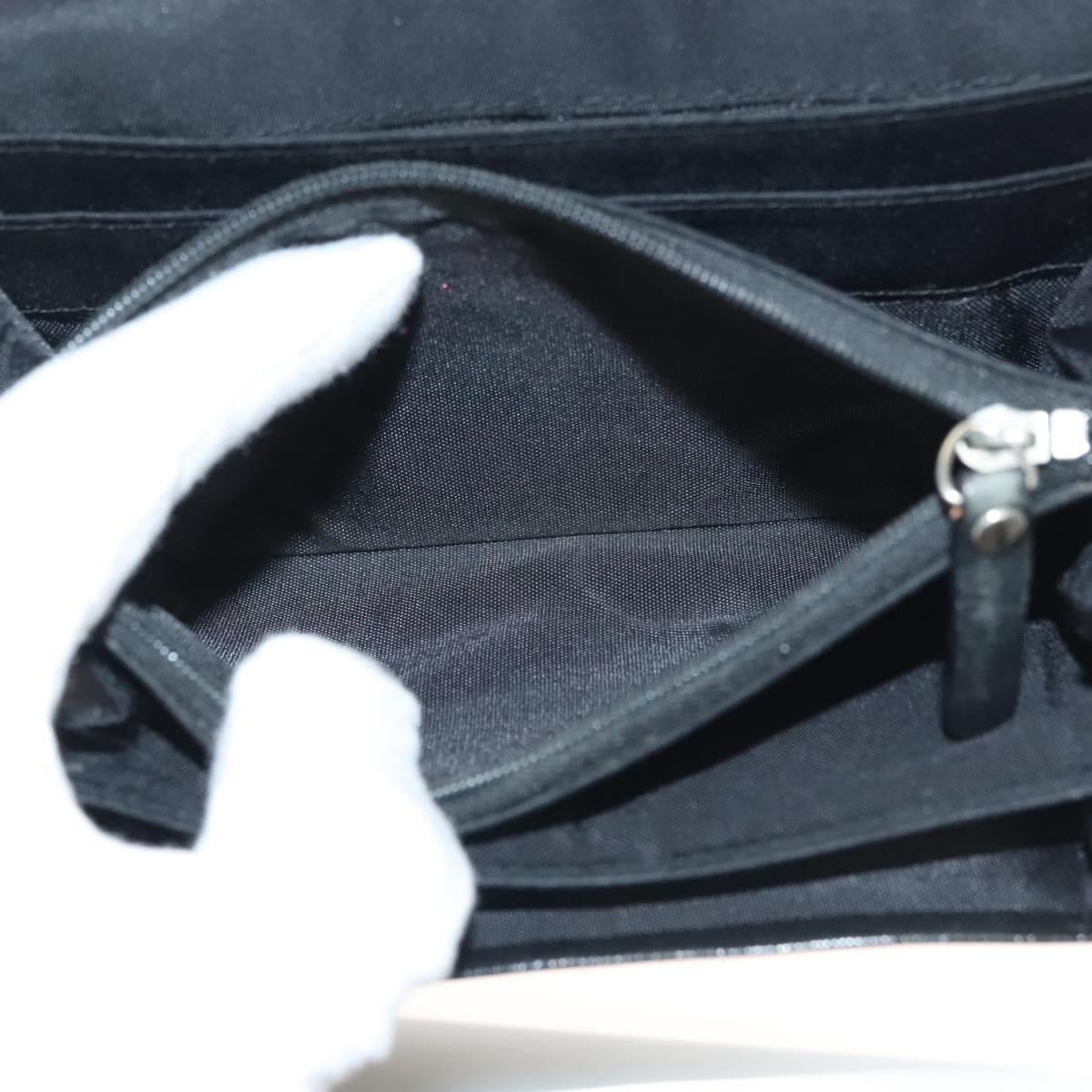 GIVENCHY Wallet Beads Black Silver Auth sw1091