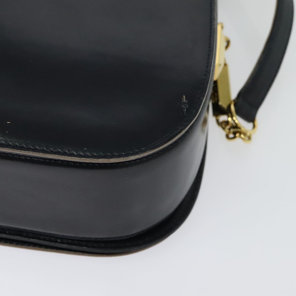 BALLY Shoulder Bag Leather Black Gold Auth sw1097