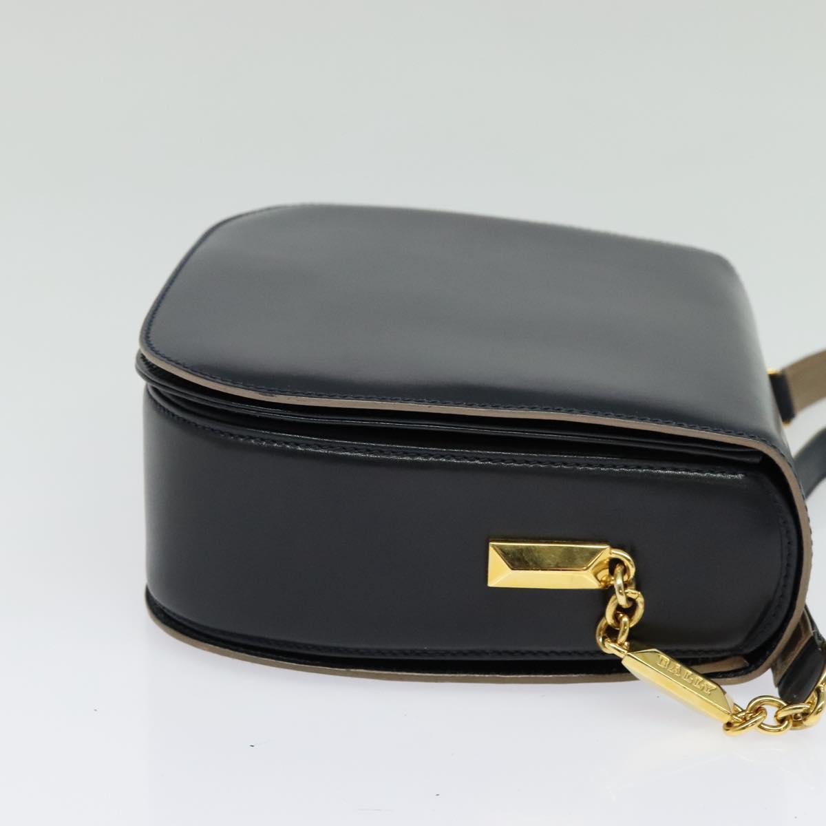 BALLY Shoulder Bag Leather Black Gold Auth sw1097