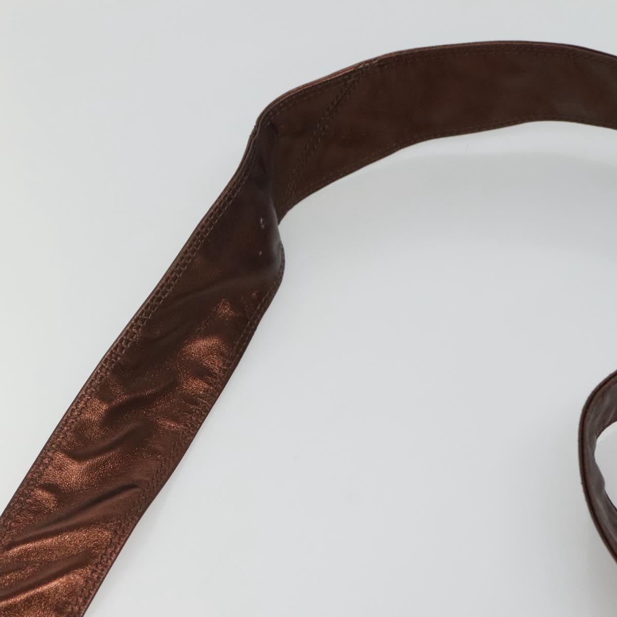 CHANEL Shoulder Bag Leather Brown CC Auth sw110