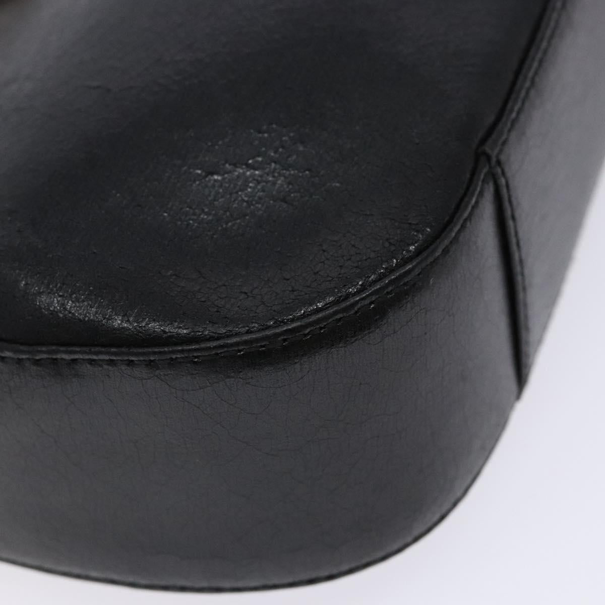 GIVENCHY Shoulder Bag Leather Black Gold Auth sw1101