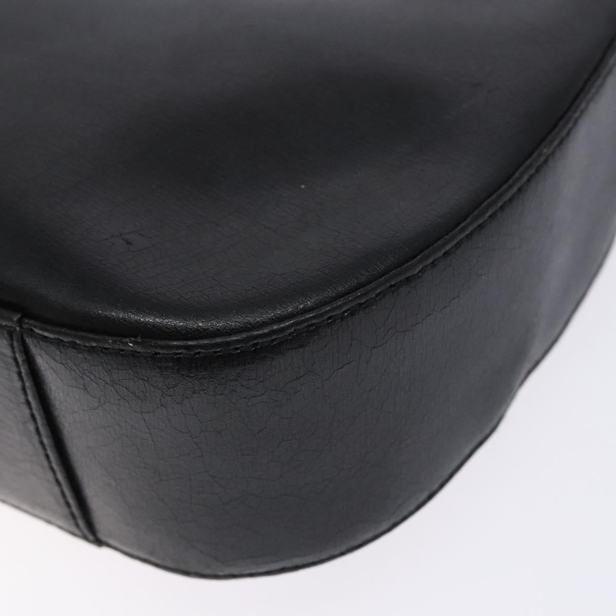 GIVENCHY Shoulder Bag Leather Black Gold Auth sw1101