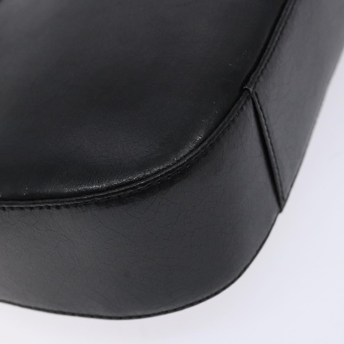 GIVENCHY Shoulder Bag Leather Black Gold Auth sw1101