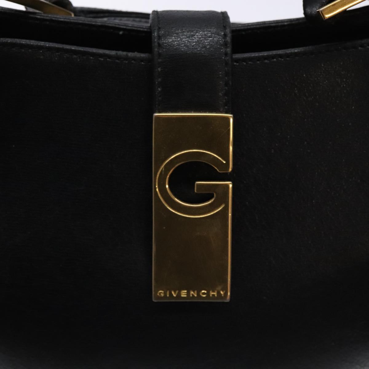 GIVENCHY Shoulder Bag Leather Black Gold Auth sw1101