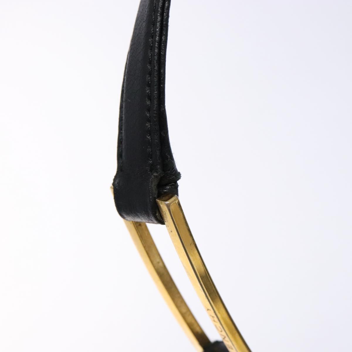 GIVENCHY Shoulder Bag Leather Black Gold Auth sw1101