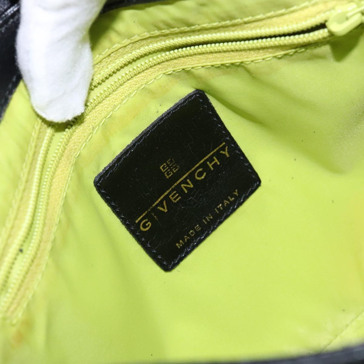 GIVENCHY Shoulder Bag Leather Black Gold Auth sw1101