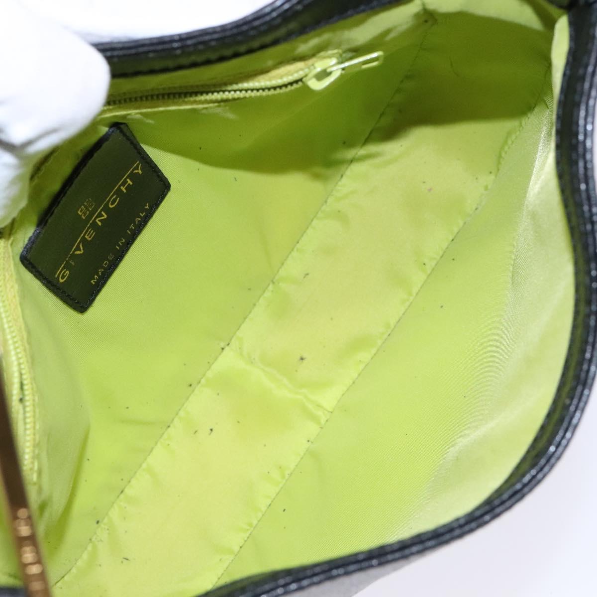 GIVENCHY Shoulder Bag Leather Black Gold Auth sw1101