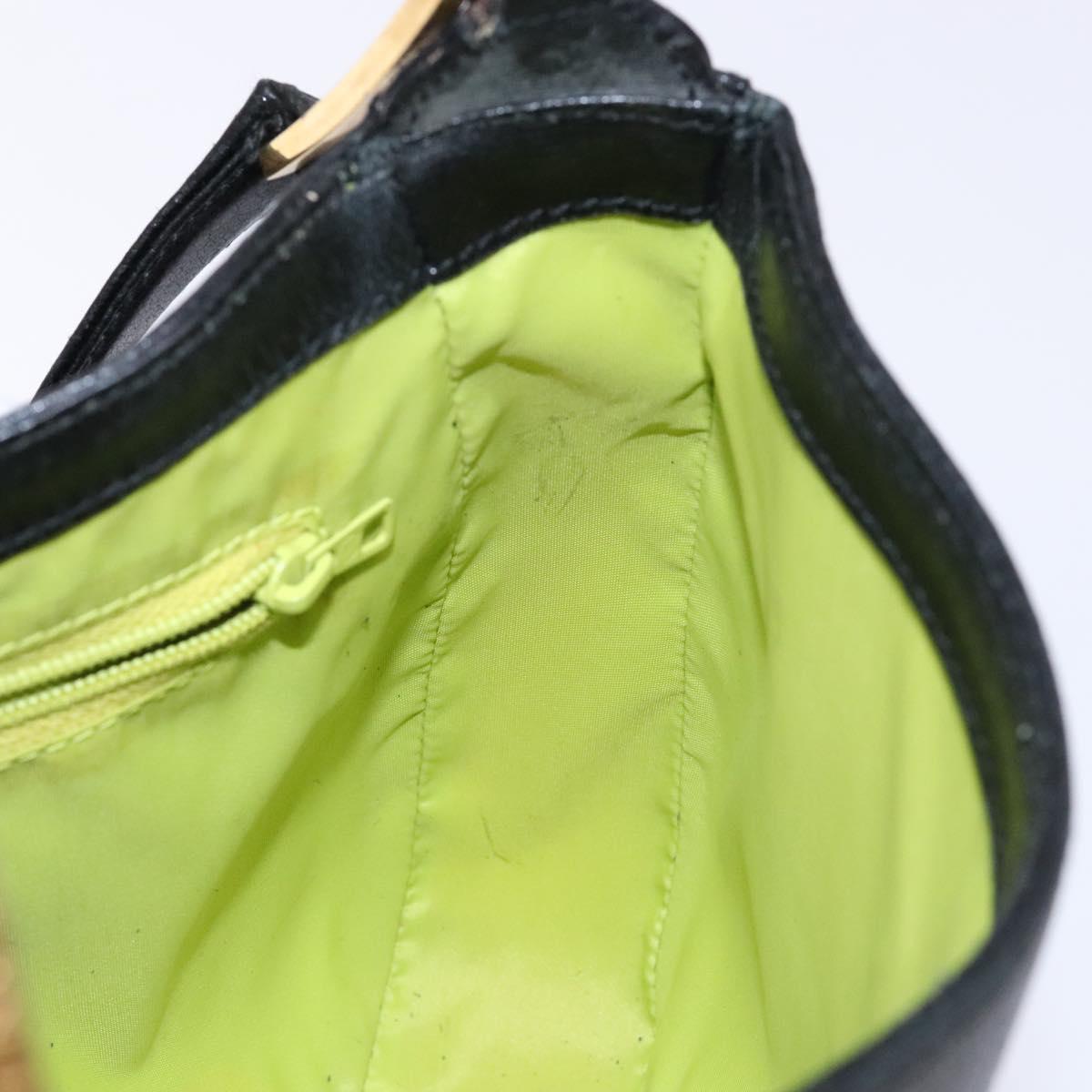 GIVENCHY Shoulder Bag Leather Black Gold Auth sw1101