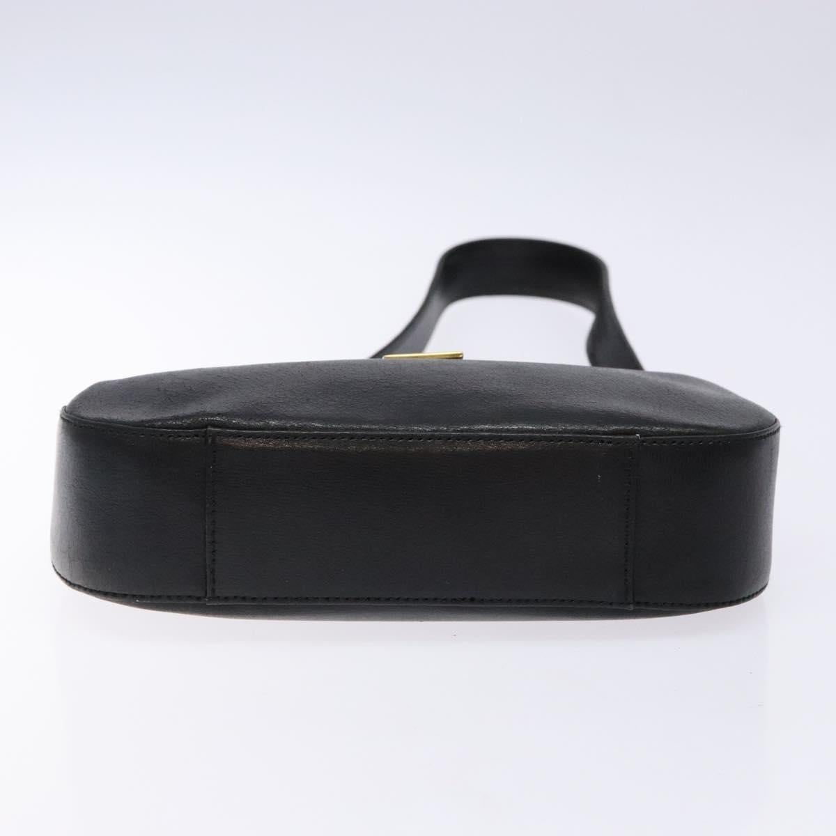 GIVENCHY Shoulder Bag Leather Black Gold Auth sw1101