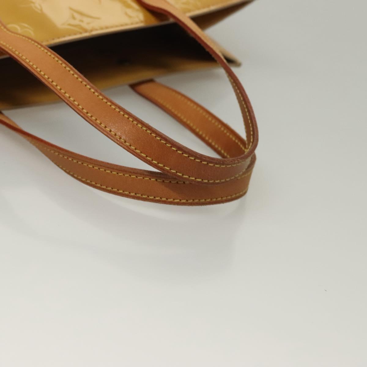 LOUIS VUITTON Monogram Vernis Reade MM Hand Bag Beige M91141 LV Auth sw1119