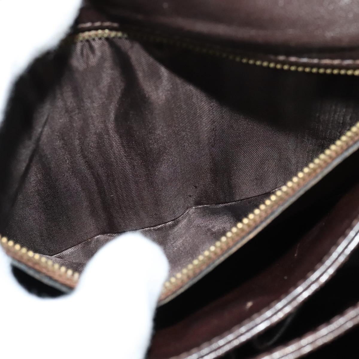 CELINE C Sulky Shoulder Bag Canvas Beige Gold Auth sw1120