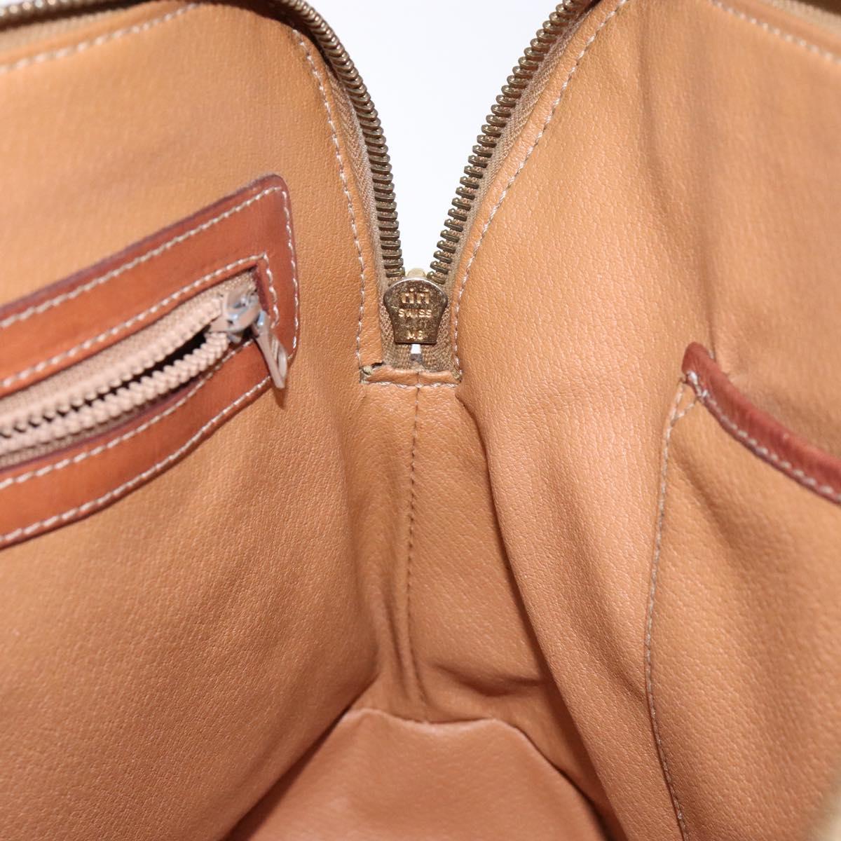 CELINE Macadam Canvas Hand Bag PVC Leather Brown Gold Auth sw1125