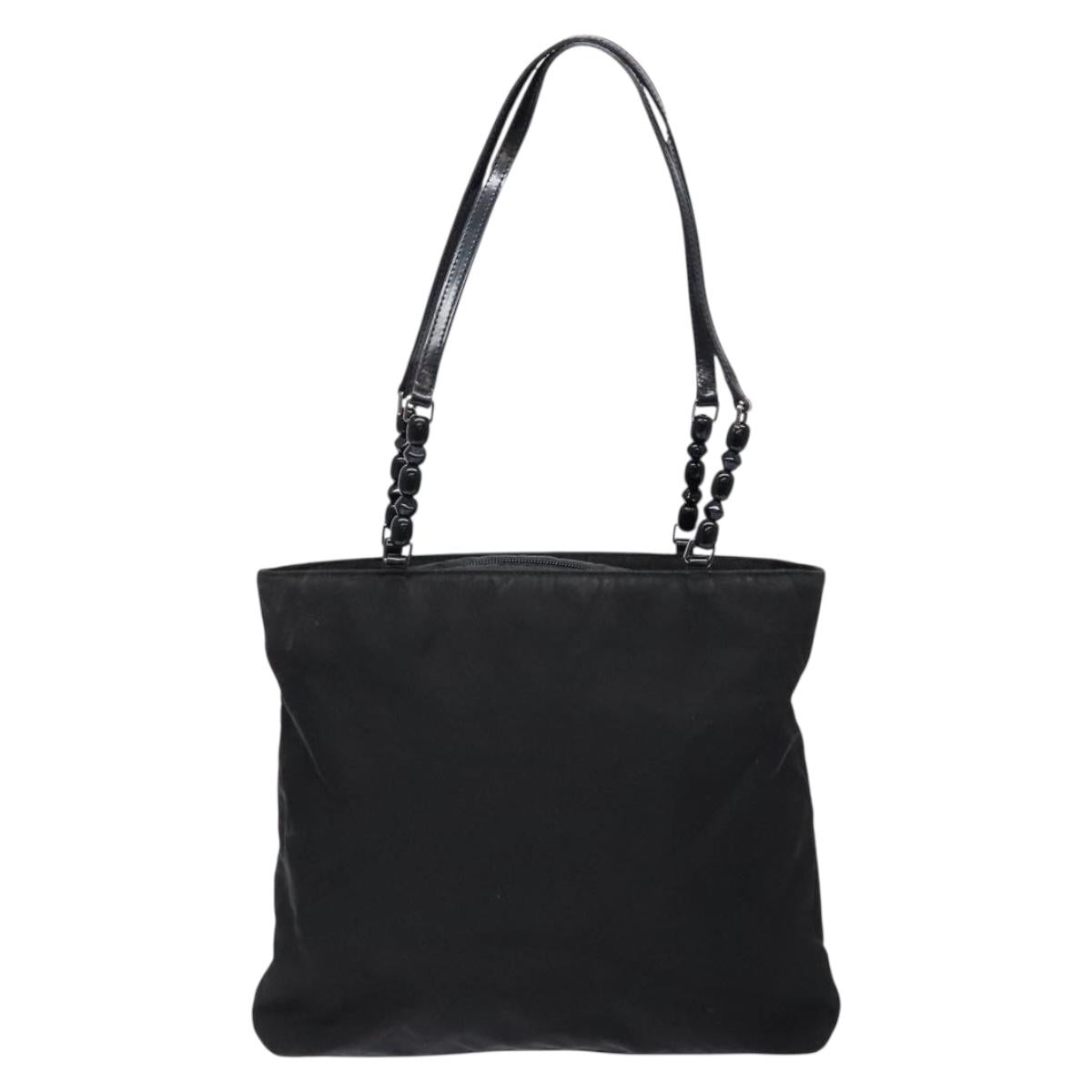 Christian Dior Maris Pearl Tote Bag Nylon Black Auth sw1127