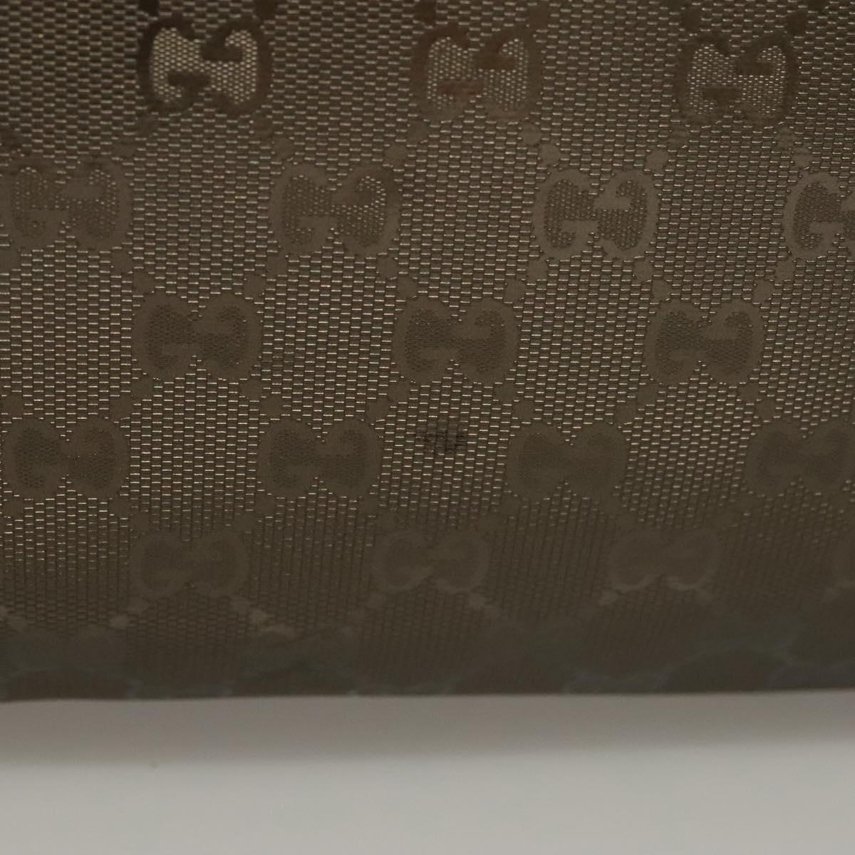 GUCCI GG Implementation Tote Bag PVC Khaki Silver 211138 Auth sw1132