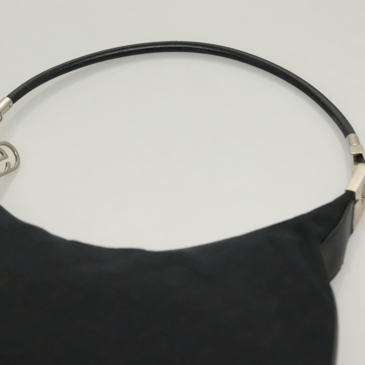 GUCCI GG Canvas Shoulder Bag Black Silver 001 3312 Auth sw1145
