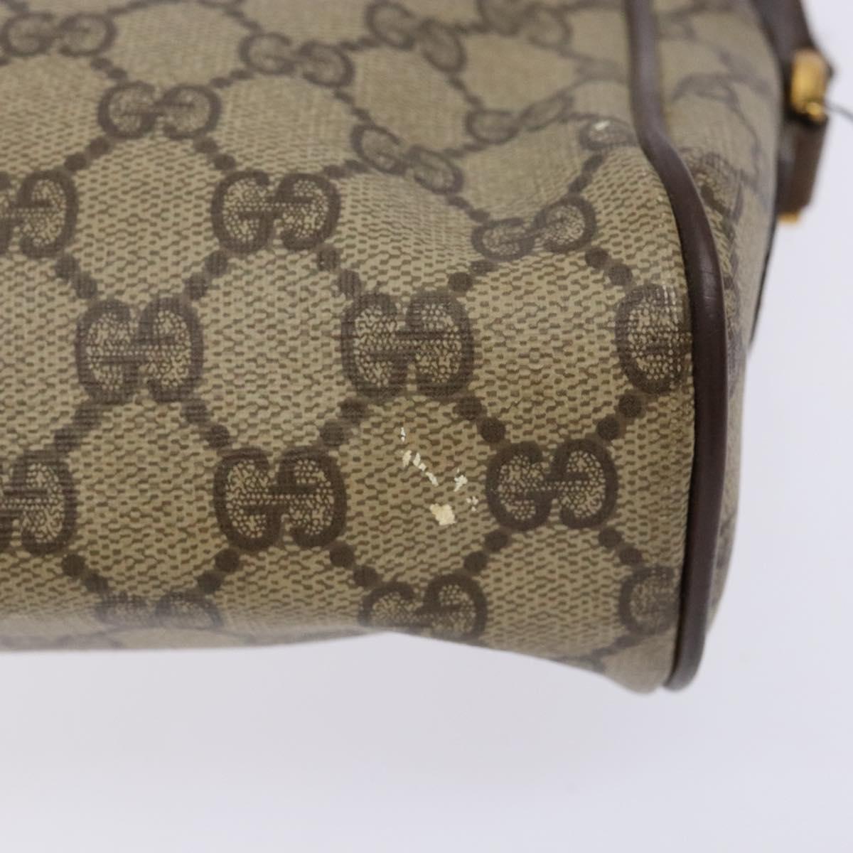 GUCCI GG Supreme Web Sherry Line Bag PVC Beige Gold 56 02 088 Auth sw1180