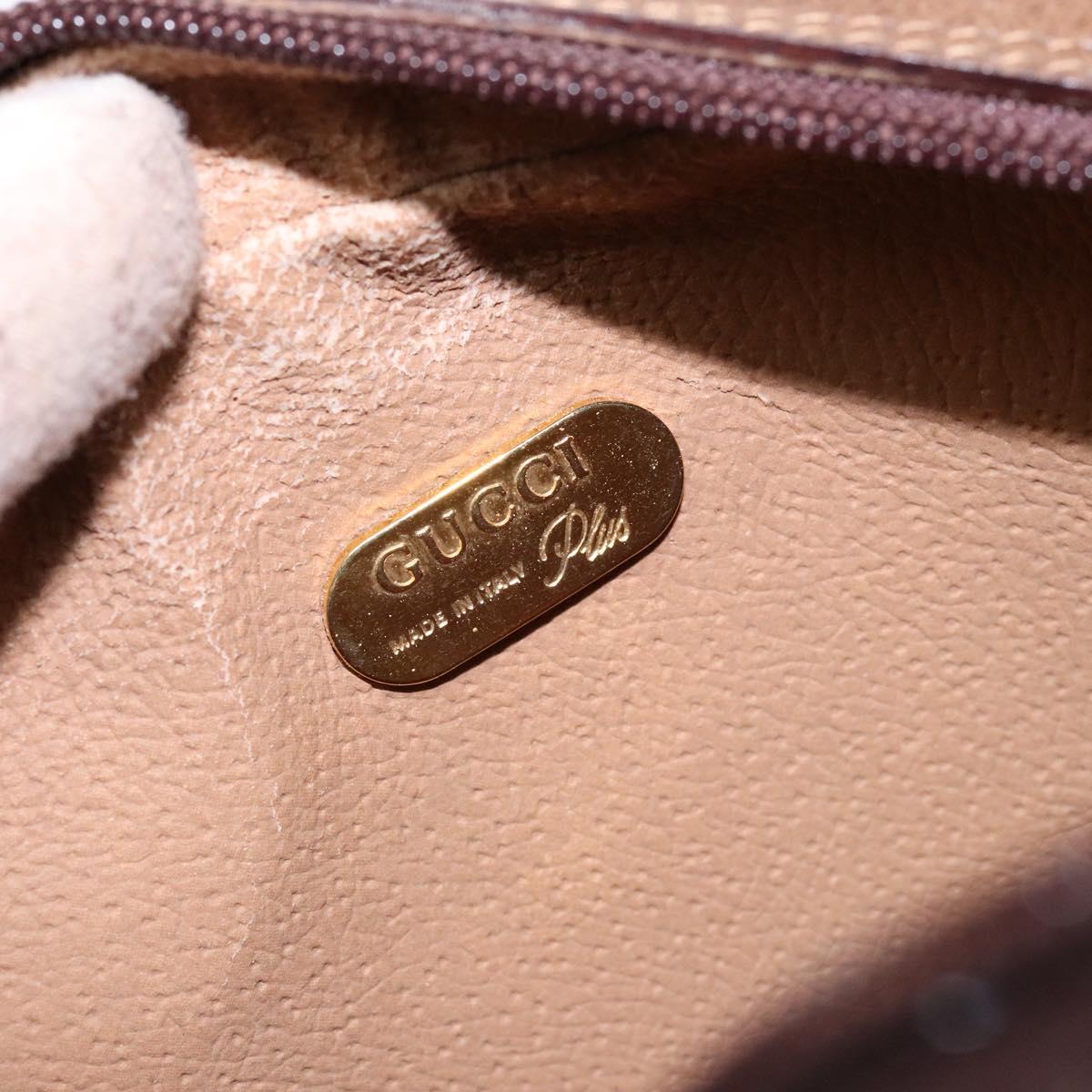 GUCCI GG Plus Supreme Shoulder Bag PVC Beige Gold Auth sw1190