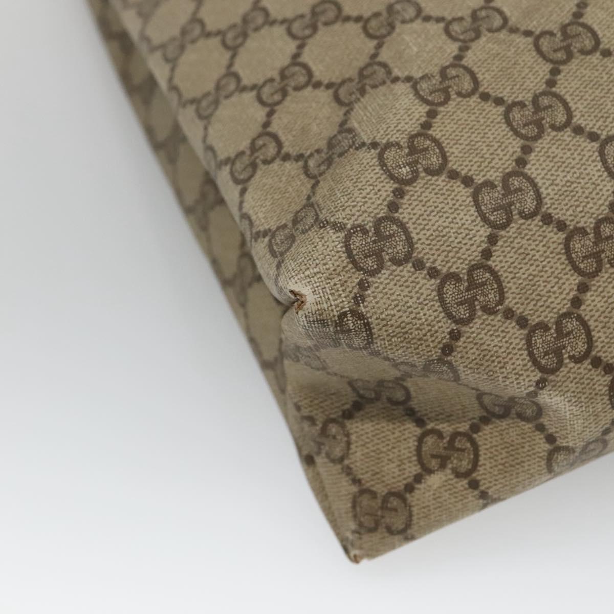 GUCCI GG Supreme Web Sherry Line Tote Bag PVC Beige Gold 39 02 091 Auth sw1196