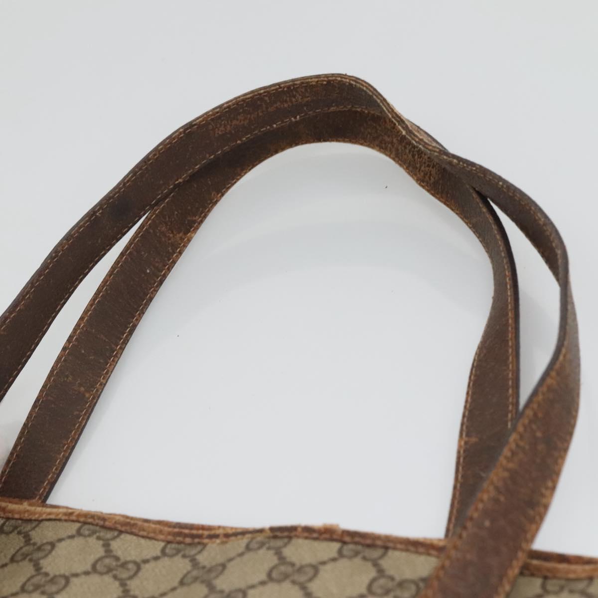 GUCCI GG Supreme Web Sherry Line Tote Bag PVC Beige Gold 39 02 091 Auth sw1196