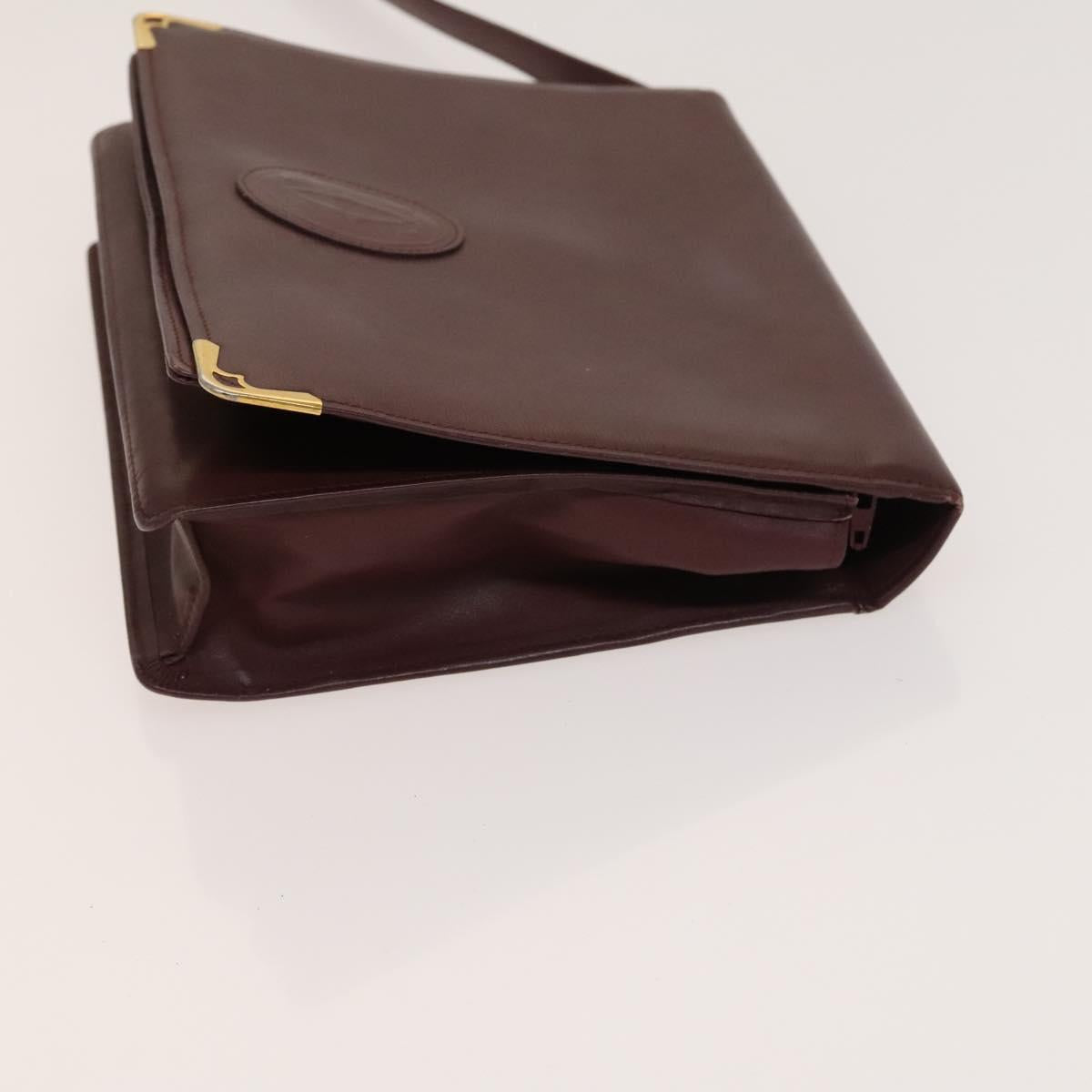 GUCCI Cartier GG Supreme Clutch Bag Leather PVC 2Set Beige Bordeaux Auth sw1201