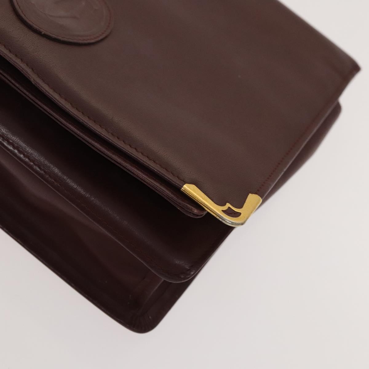 GUCCI Cartier GG Supreme Clutch Bag Leather PVC 2Set Beige Bordeaux Auth sw1201