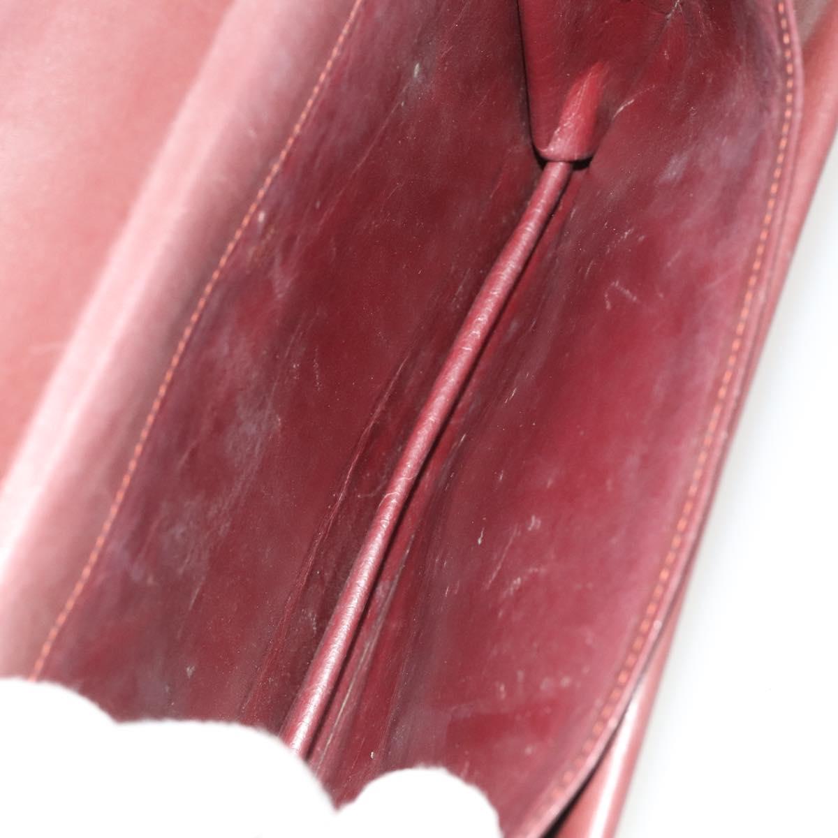 GUCCI Cartier GG Supreme Clutch Bag Leather PVC 2Set Beige Bordeaux Auth sw1201