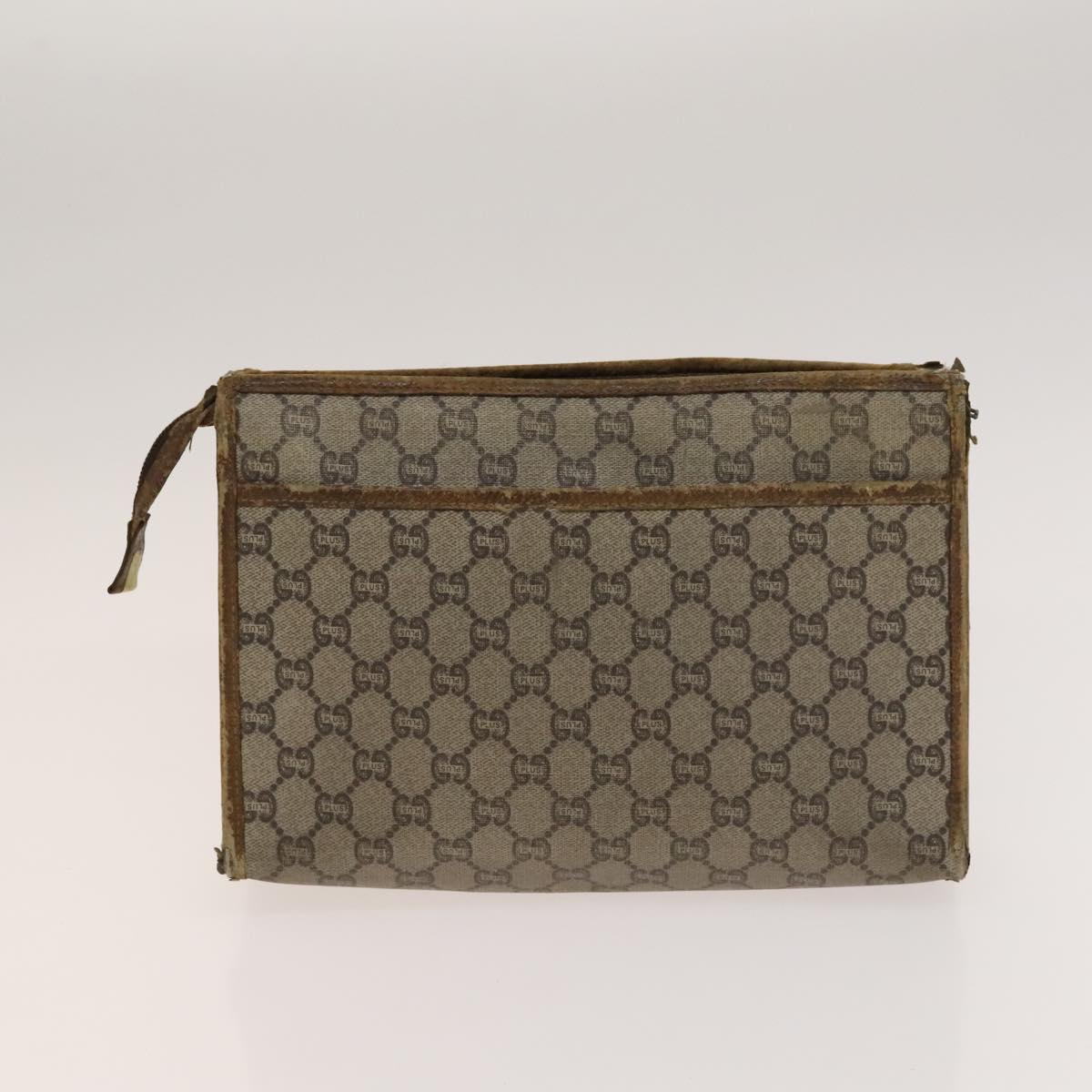 GUCCI Cartier GG Supreme Clutch Bag Leather PVC 2Set Beige Bordeaux Auth sw1201