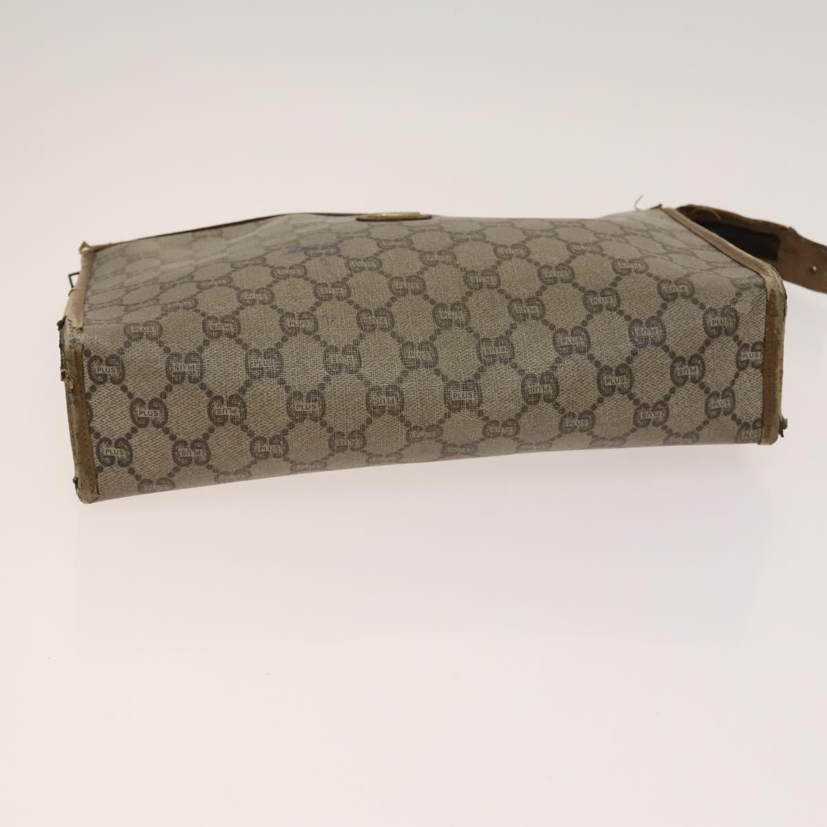 GUCCI Cartier GG Supreme Clutch Bag Leather PVC 2Set Beige Bordeaux Auth sw1201