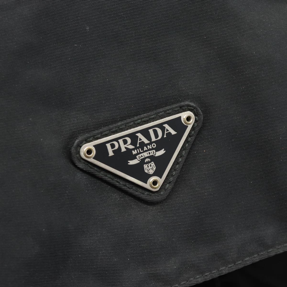PRADA Shoulder Bag Nylon Black Silver Auth sw1204