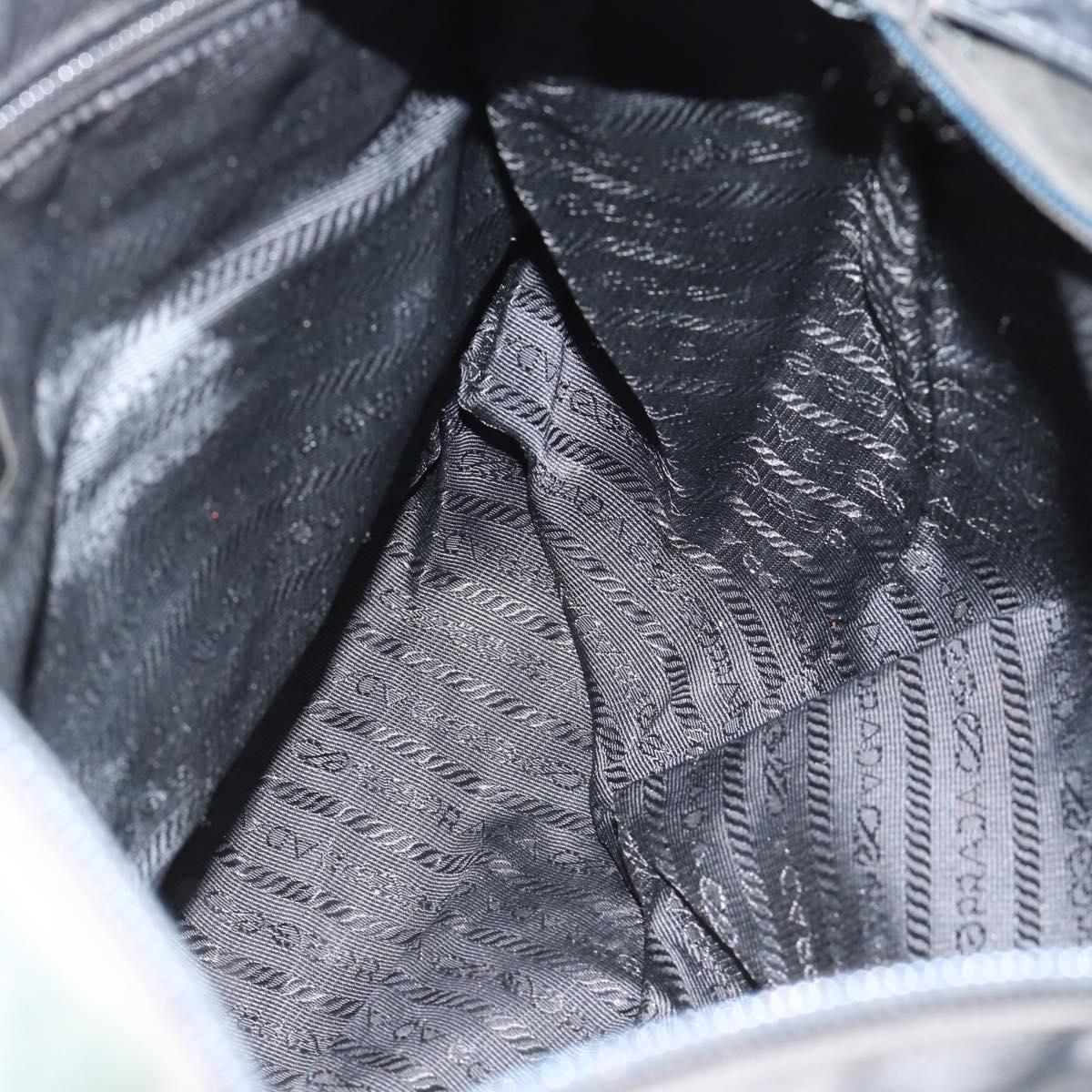 PRADA Shoulder Bag Nylon Black Silver Auth sw1204