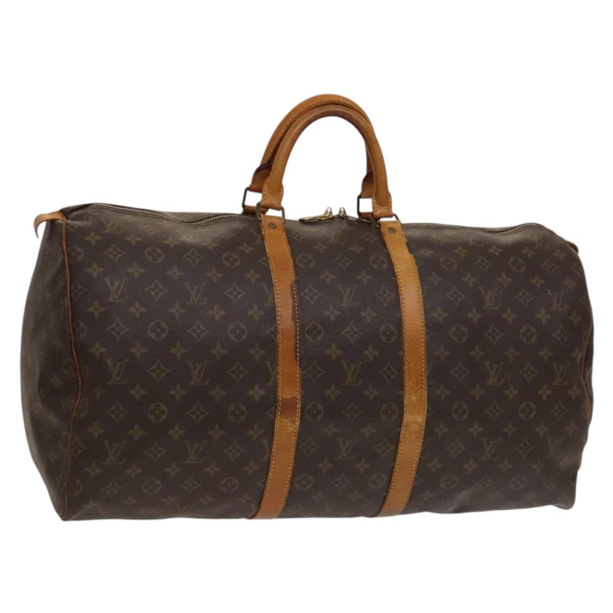 LOUIS VUITTON Monogram Keepall 55 Boston Bag M41424 LV Auth sw1207