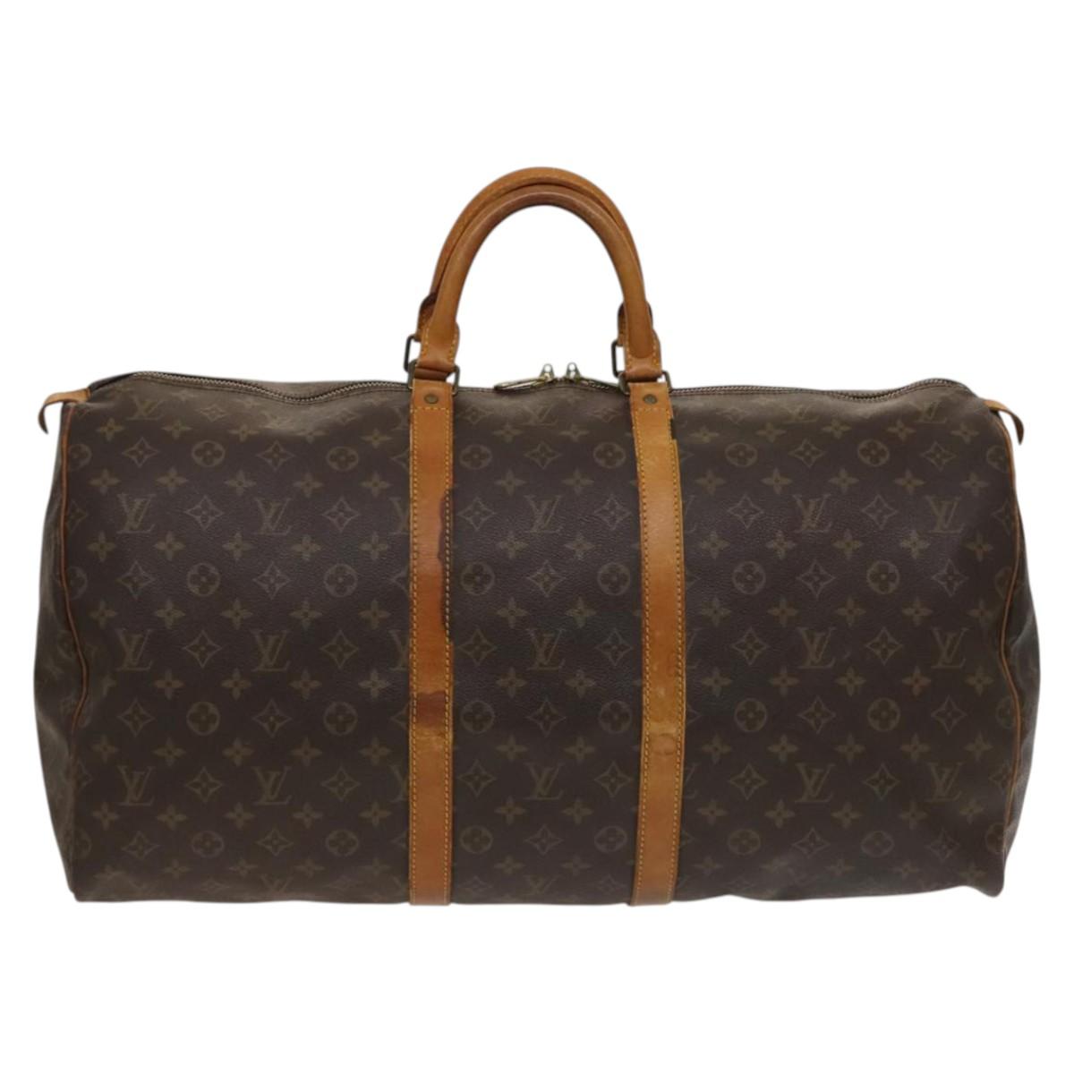 LOUIS VUITTON Monogram Keepall 55 Boston Bag M41424 LV Auth sw1207