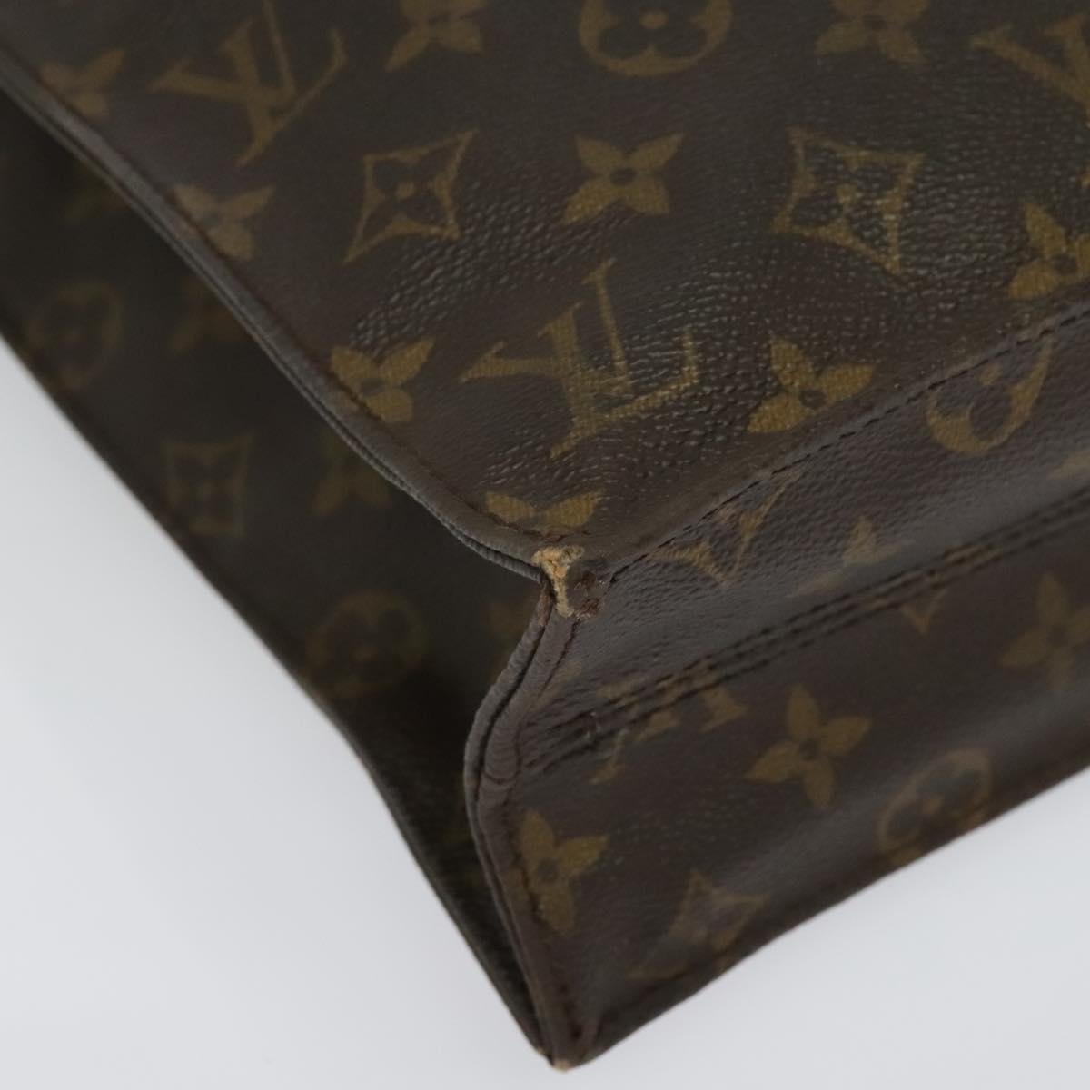 LOUIS VUITTON Monogram Sac Plat Hand Bag M51140 LV Auth sw1209