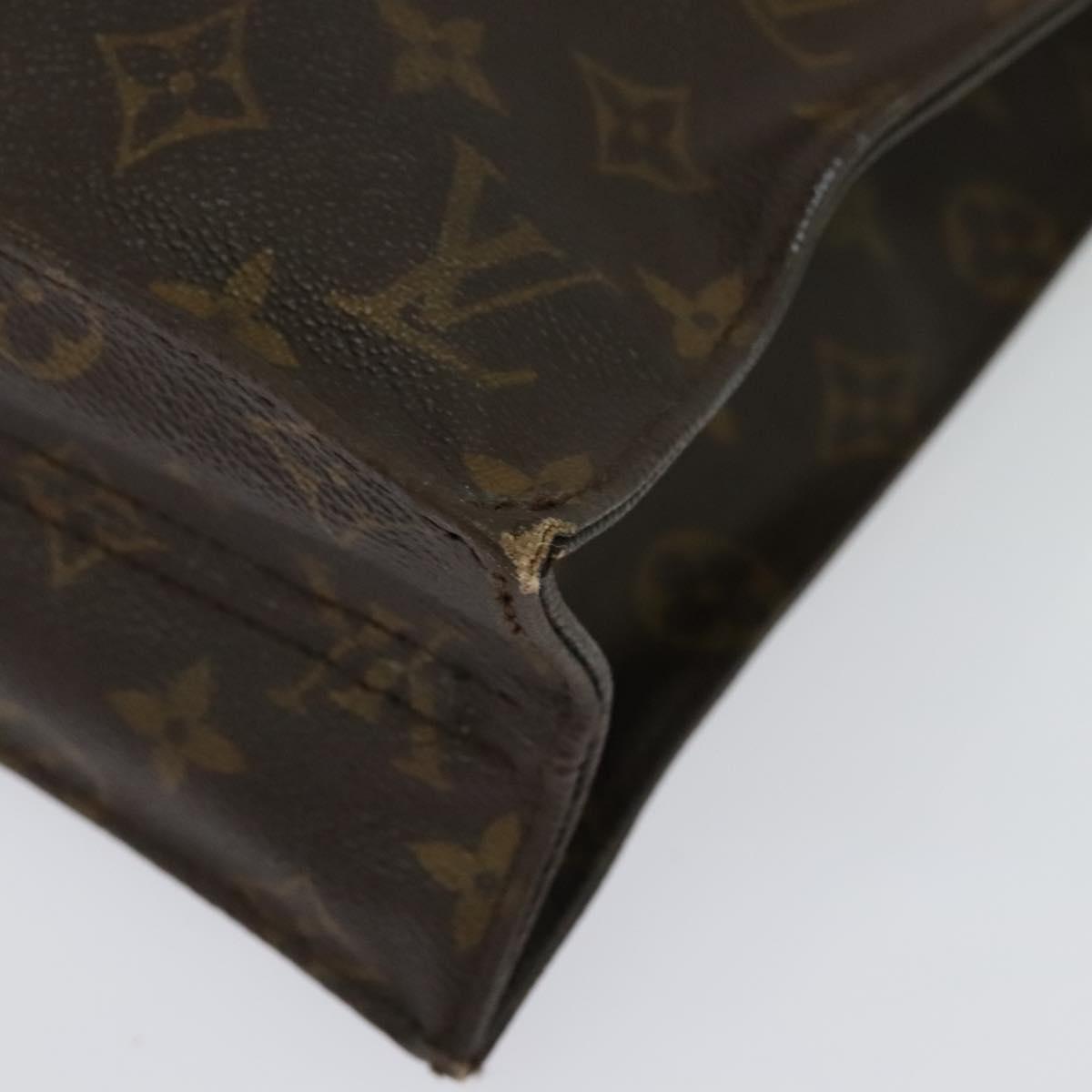 LOUIS VUITTON Monogram Sac Plat Hand Bag M51140 LV Auth sw1209