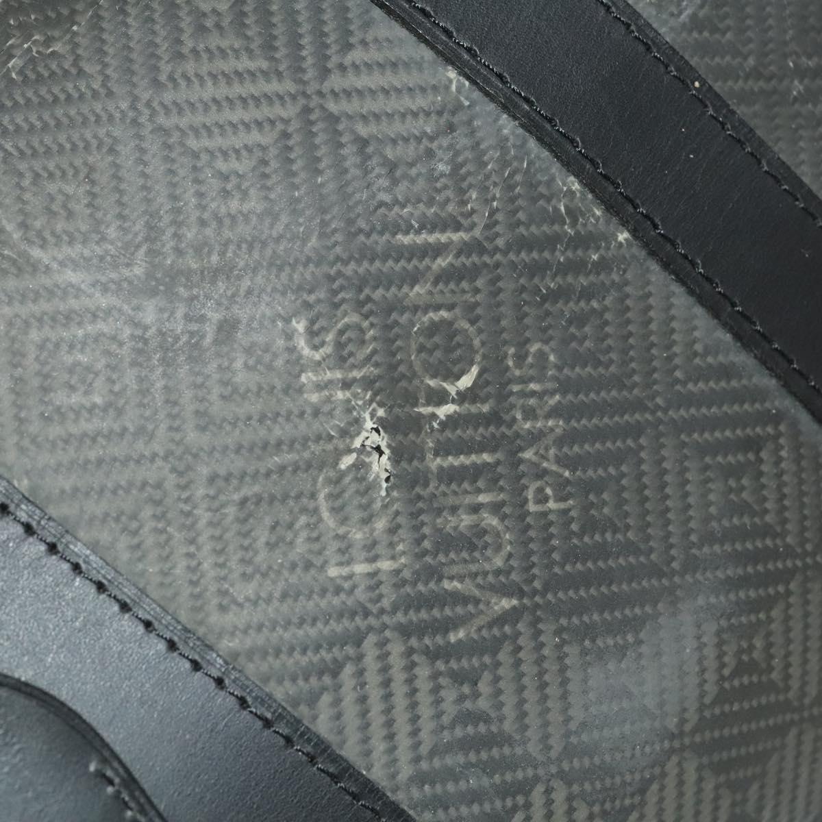 LOUIS VUITTON Damier Carbon Keepall 45 Boston Bag Black N41415 LV Auth sw1210