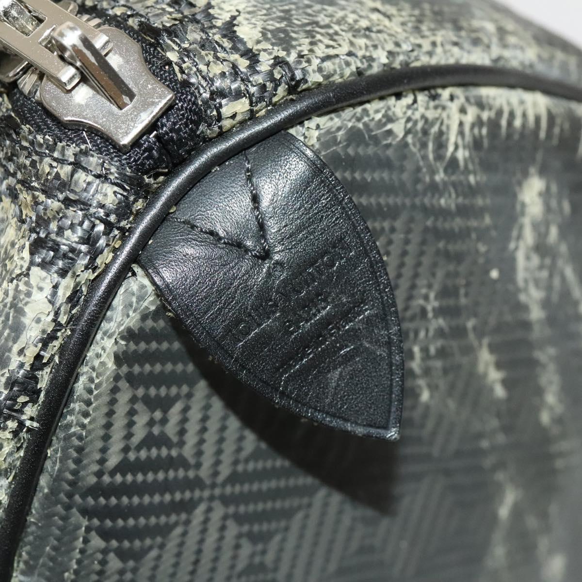 LOUIS VUITTON Damier Carbon Keepall 45 Boston Bag Black N41415 LV Auth sw1210