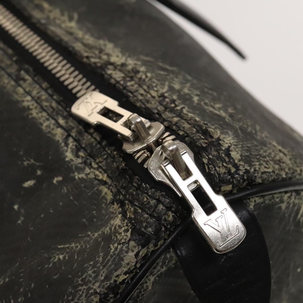 LOUIS VUITTON Damier Carbon Keepall 45 Boston Bag Black N41415 LV Auth sw1210