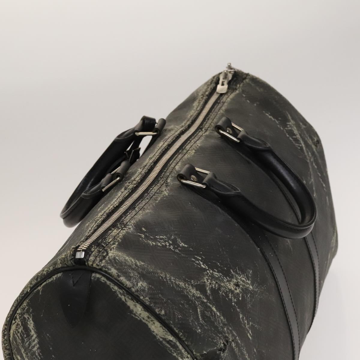 LOUIS VUITTON Damier Carbon Keepall 45 Boston Bag Black N41415 LV Auth sw1210