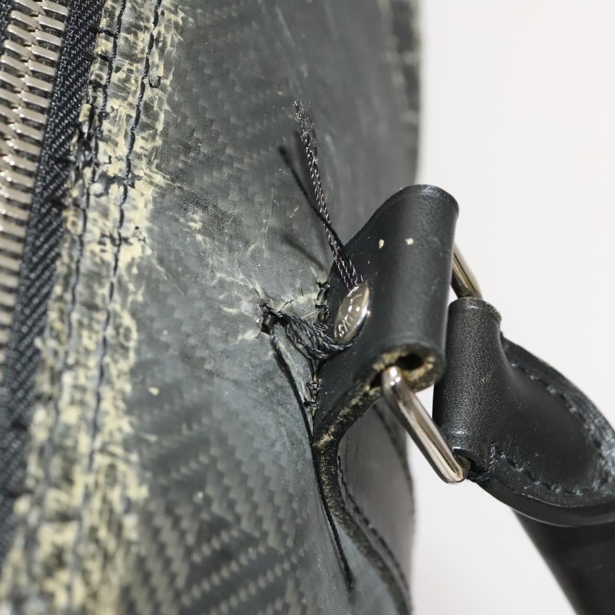 LOUIS VUITTON Damier Carbon Keepall 45 Boston Bag Black N41415 LV Auth sw1210