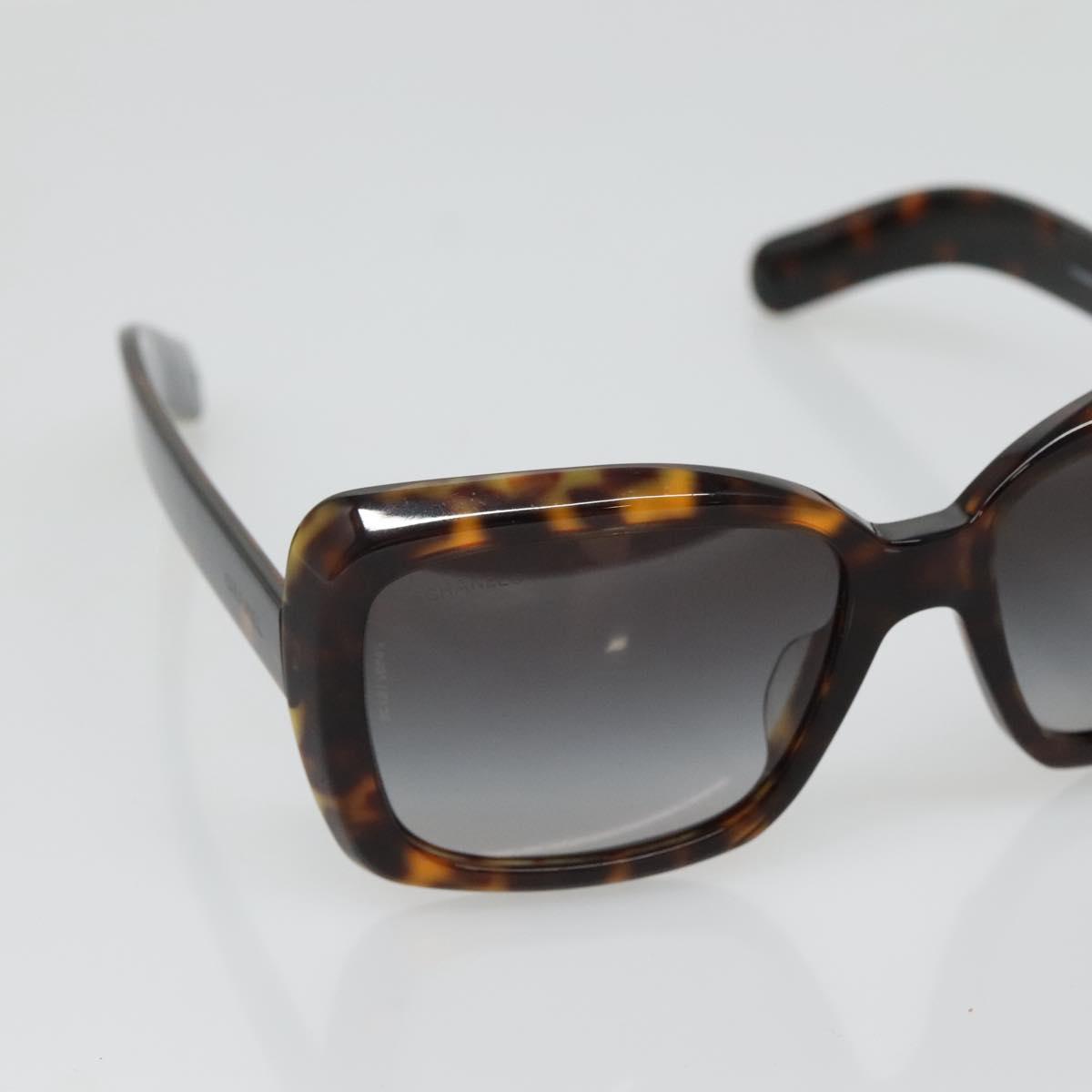 CHANEL Sunglasses Plastic Brown CC Auth sw1211