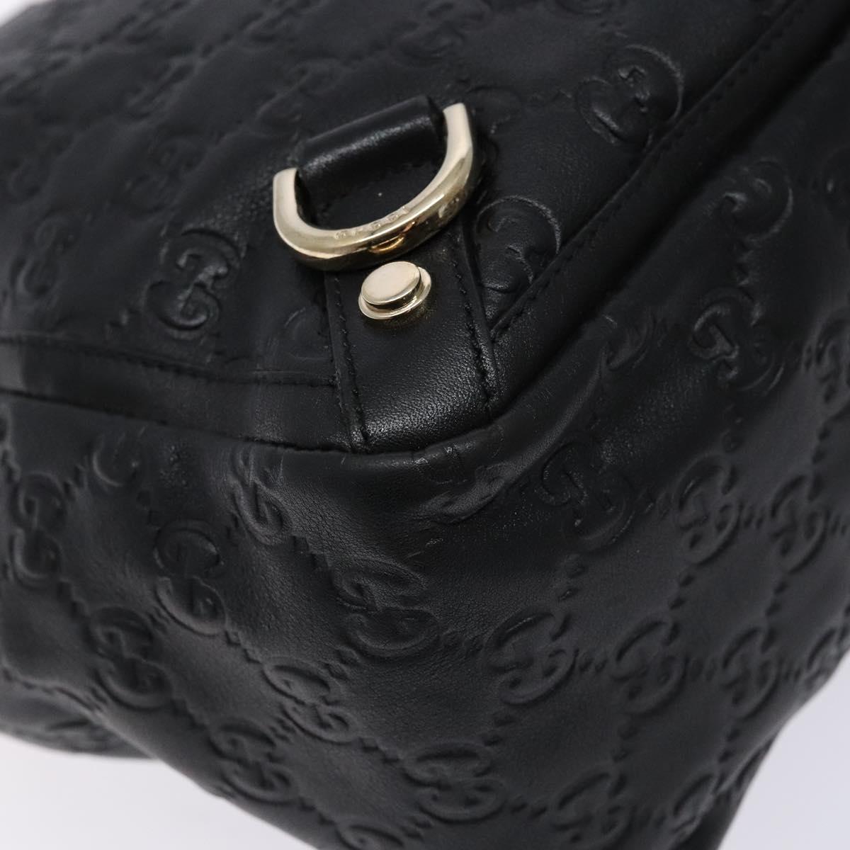 GUCCI GG Canvas Guccissima Tote Bag Leather Black Gold 141472 Auth sw1223