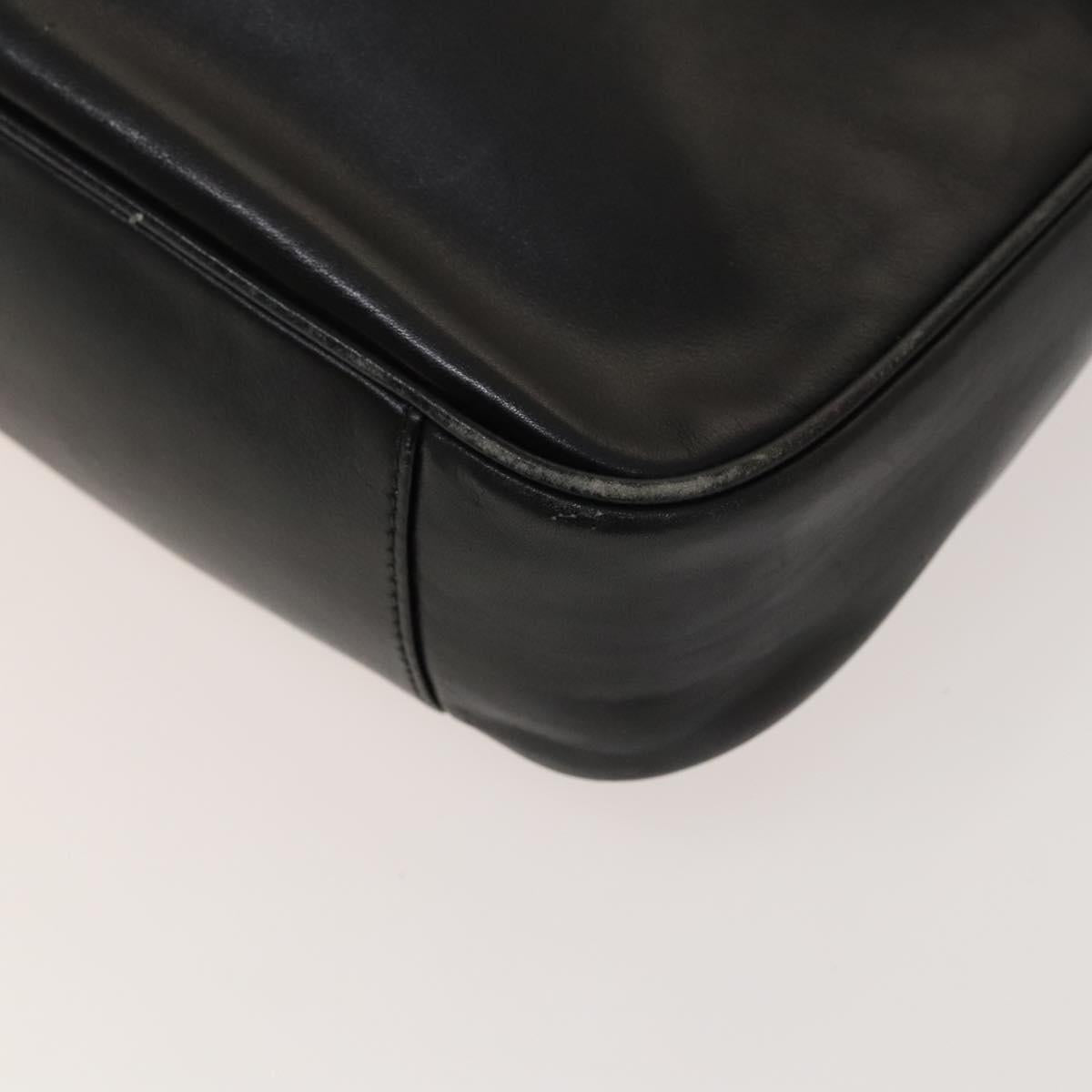 GUCCI Bamboo Hand Bag Leather 2way Black Gold 001 2113 1638 Auth sw1235