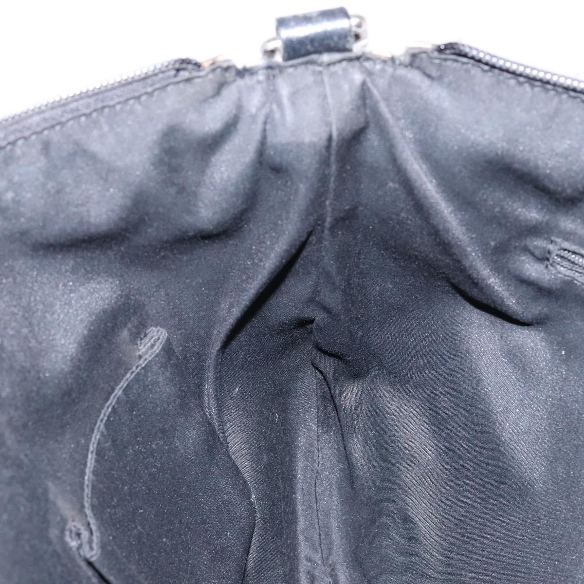 GUCCI GG Canvas Shoulder Bag Black Silver 272380 Auth sw1237