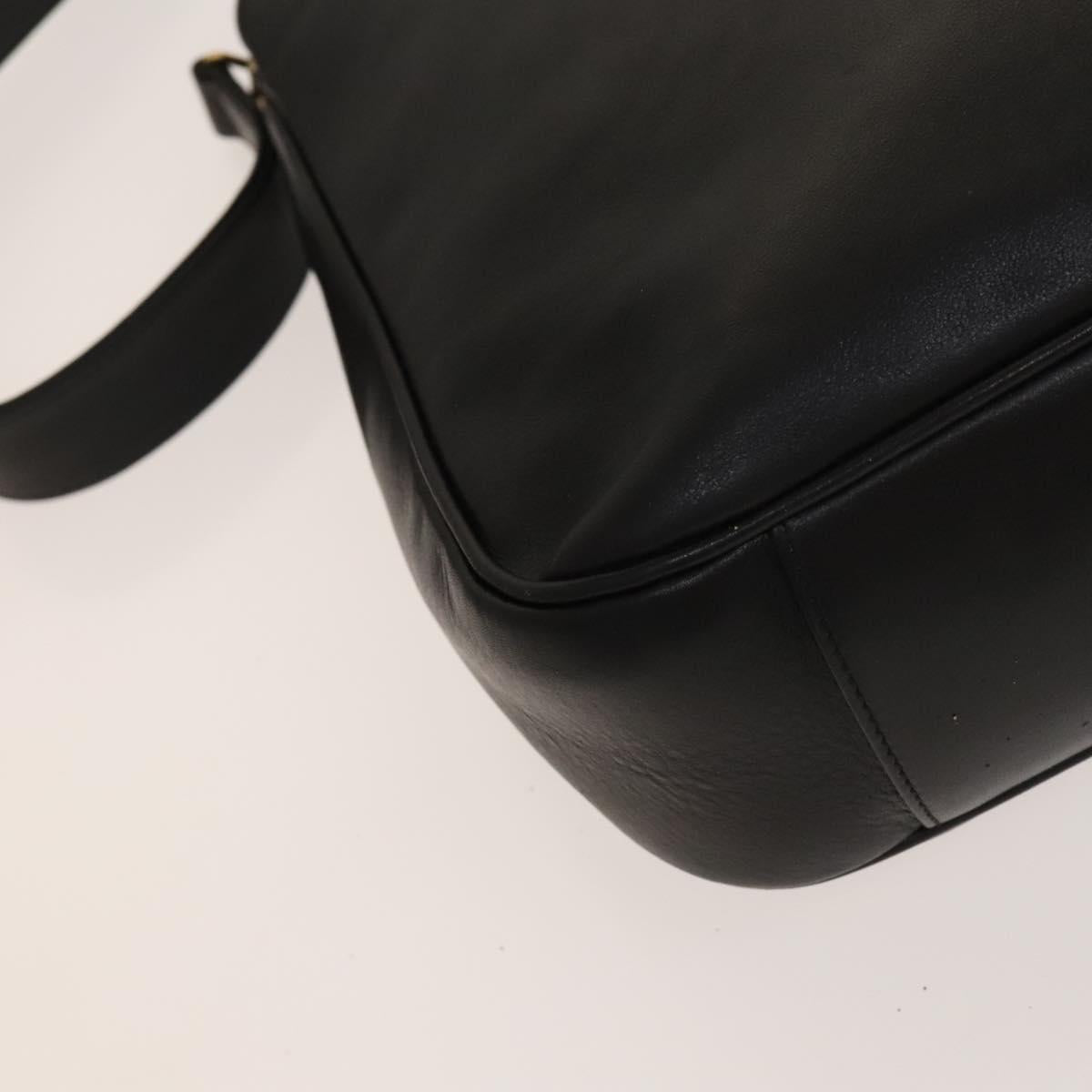 GUCCI Bamboo Hand Bag Leather 2way Black Gold 001 1638 Auth sw1242