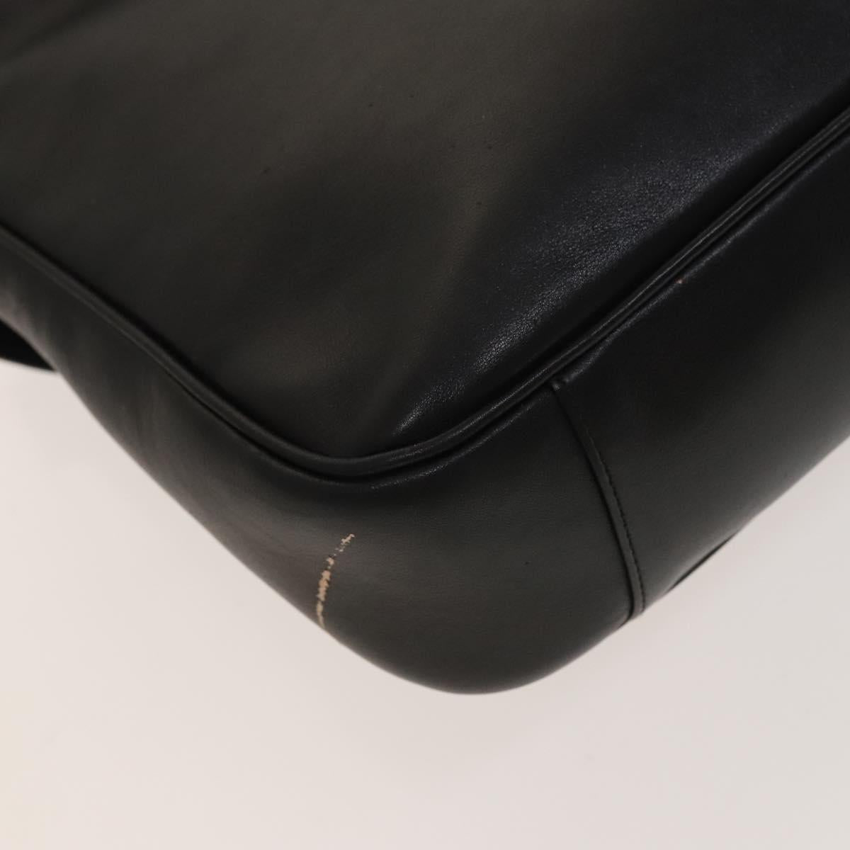 GUCCI Bamboo Hand Bag Leather 2way Black Gold 001 1638 Auth sw1242