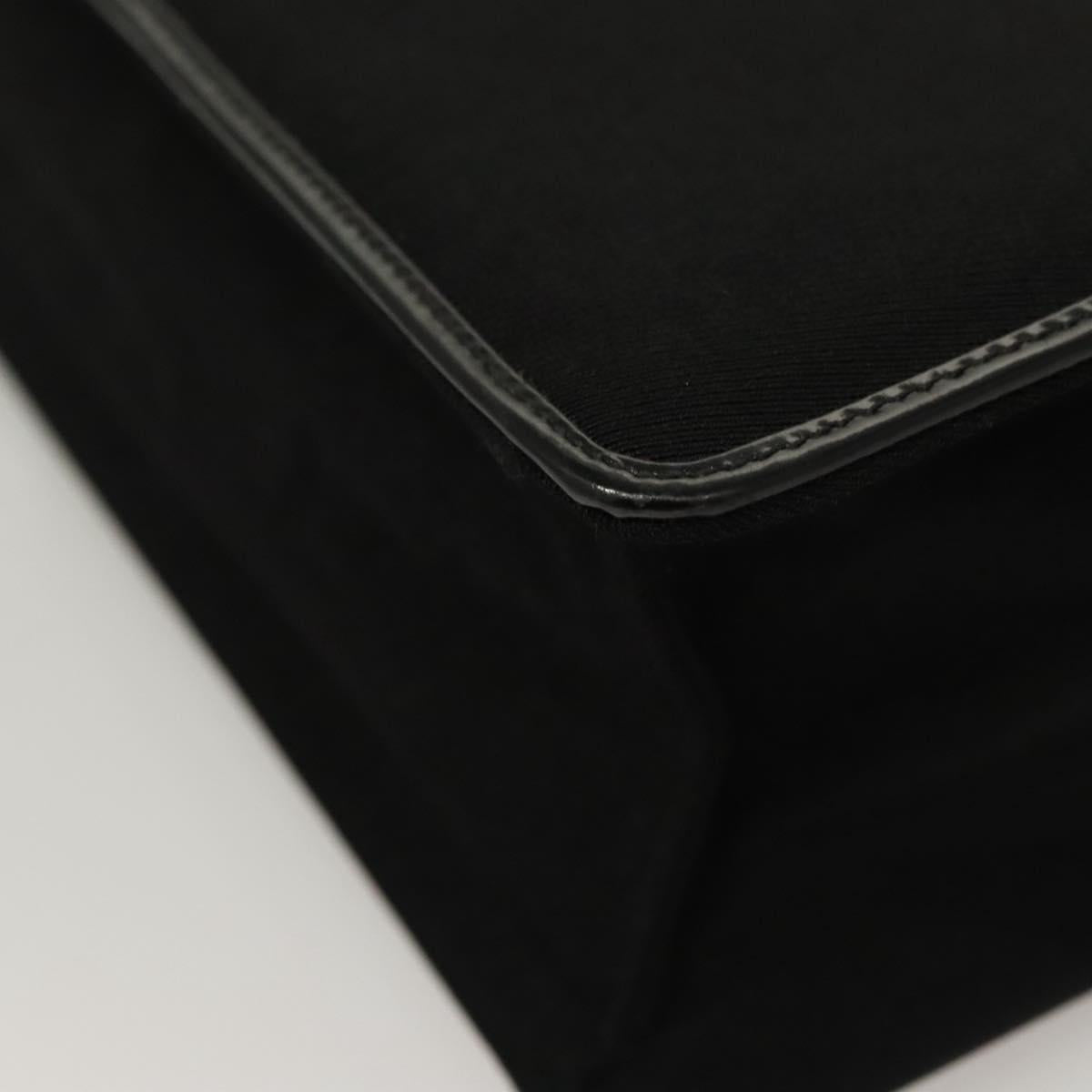 PRADA Hand Bag Canvas Black Silver Auth sw1249