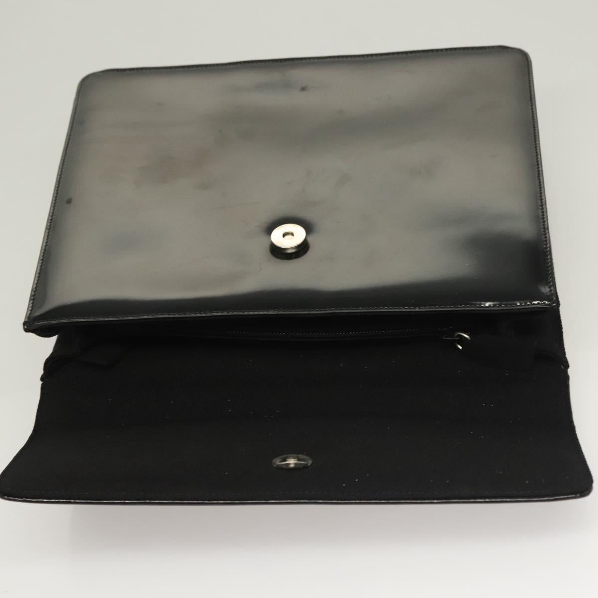 PRADA Hand Bag Canvas Black Silver Auth sw1249