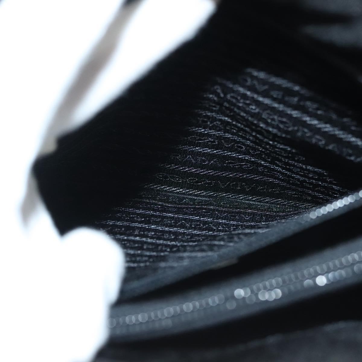 PRADA Hand Bag Canvas Black Silver Auth sw1249