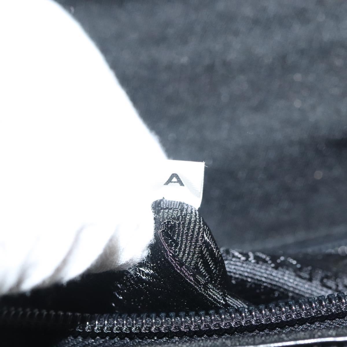 PRADA Hand Bag Canvas Black Silver Auth sw1249