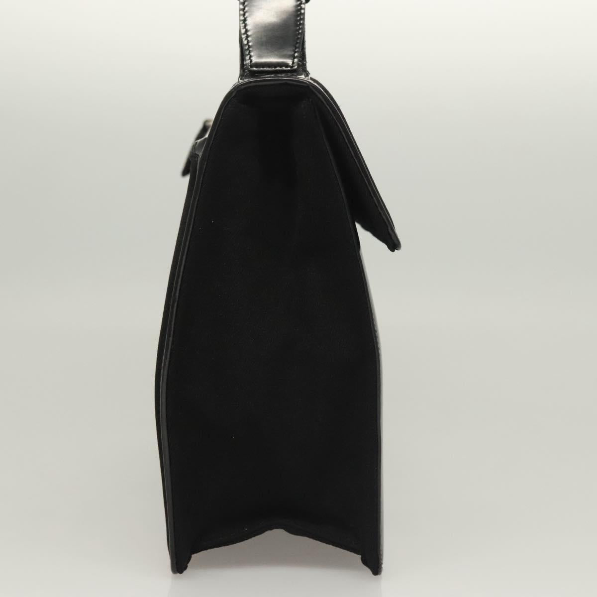 PRADA Hand Bag Canvas Black Silver Auth sw1249